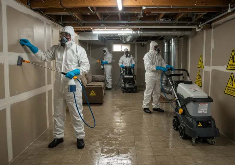 Basement Moisture Removal and Structural Drying process in Paddock Lake, WI